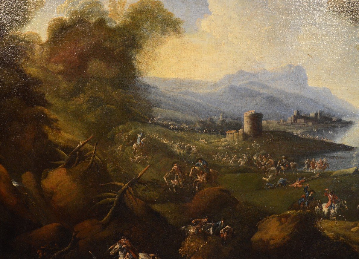 Pandolfo Reschi (1643 - 1699), Paysage Côtier Avec Ville Fortifiée-photo-8