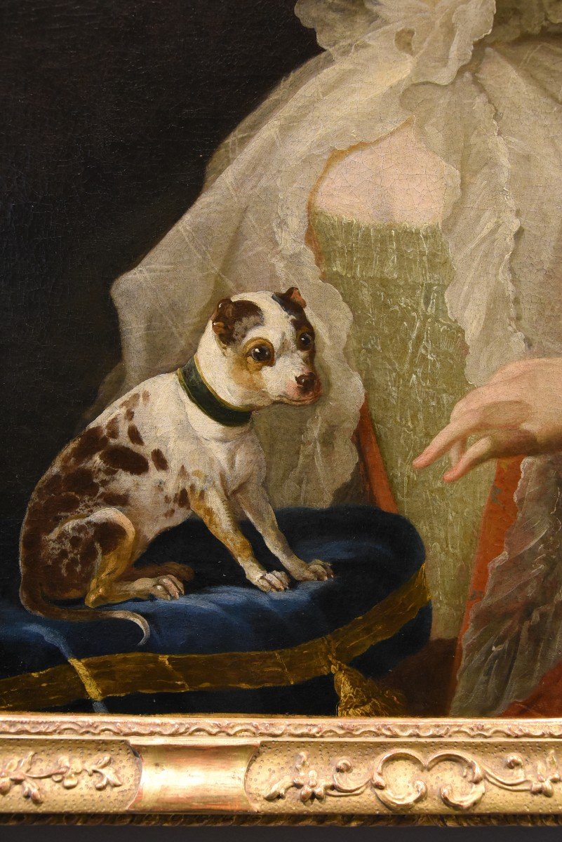 Portrait d'Une Noble Avec Un Petit Chien, Louis Michel Van Loo (Toulon 1707- Paris 1771)-photo-7