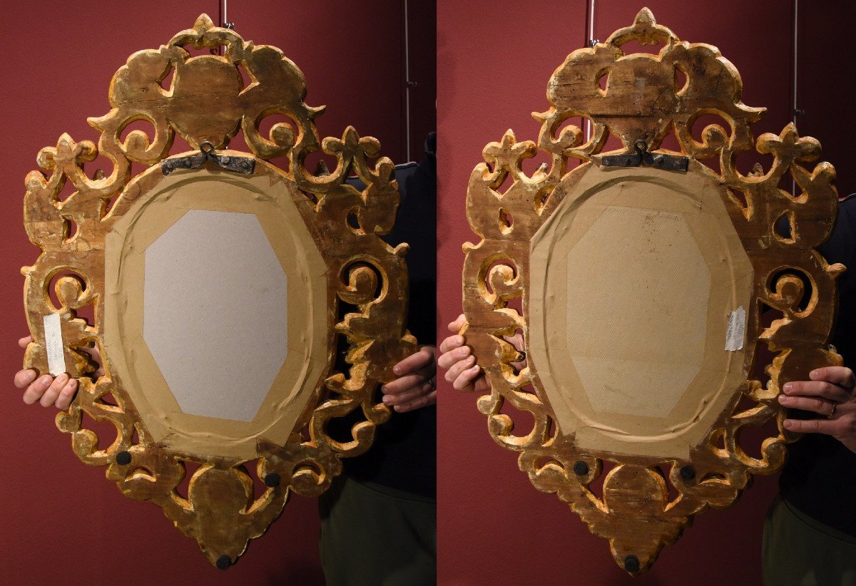 Pair Of Carved And Gilded Mirror Cabinets 'in The Manner Of Sansovino', Venice 18th Century-photo-8