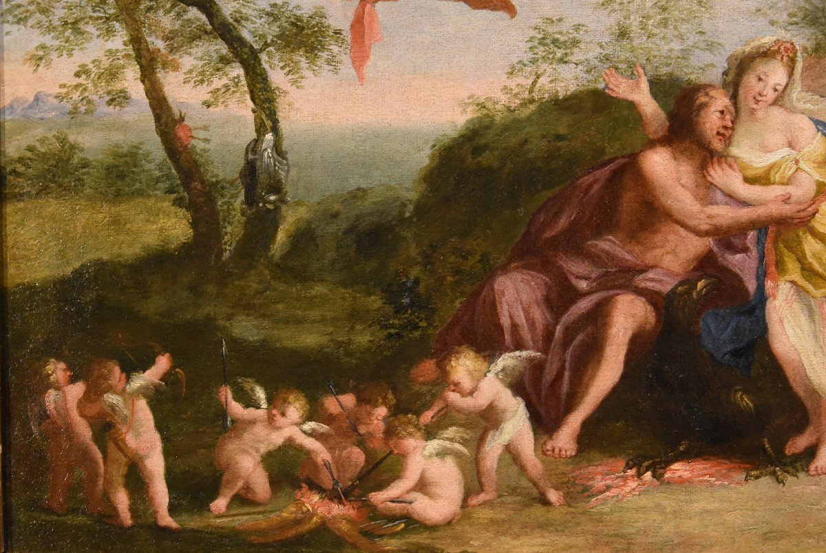 Mars Et Vénus Dans La Forge De Vulcain, Francesco Albani (bologne 1578 - 1660) Cercle De -photo-4