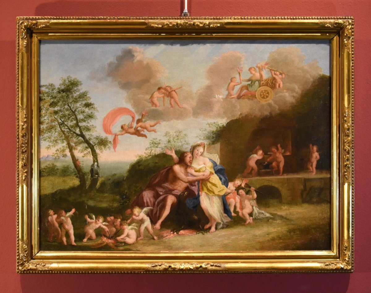 Mars Et Vénus Dans La Forge De Vulcain, Francesco Albani (bologne 1578 - 1660) Cercle De 