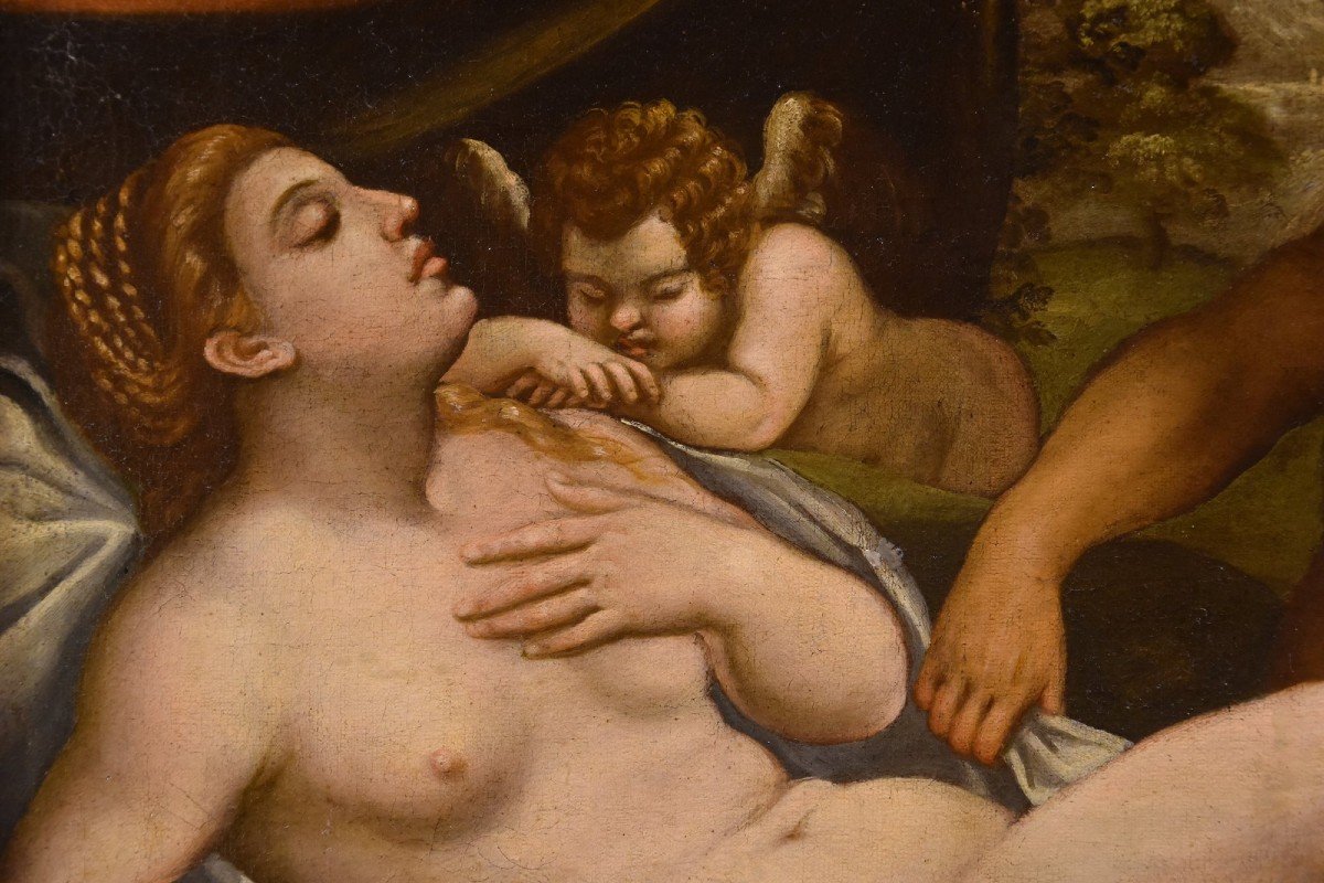 Sleeping Venus And Cupid Spied On By A Satyr, Palma Il Giovane (venice 1544 - 1628) Atelier-photo-4