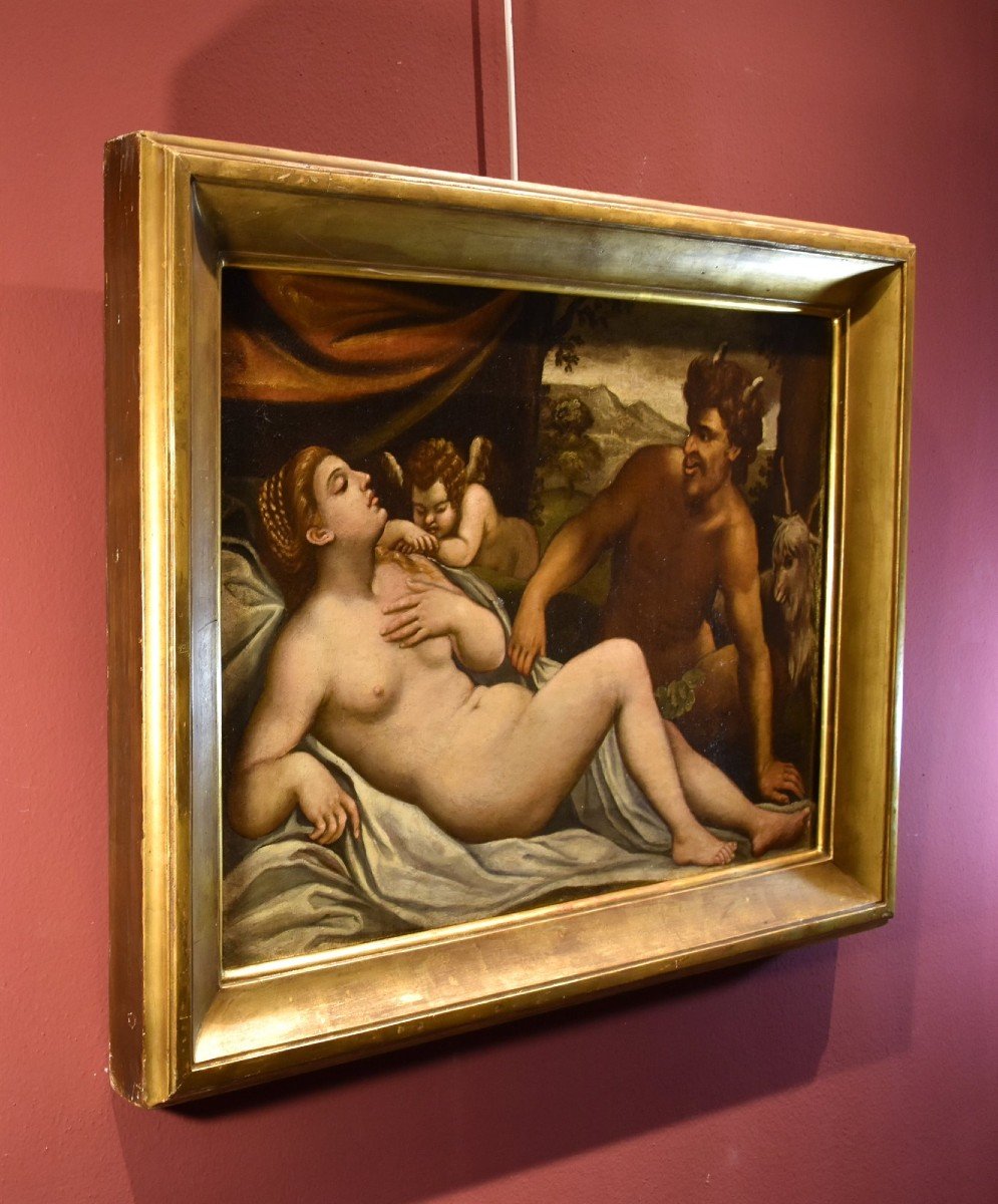 Sleeping Venus And Cupid Spied On By A Satyr, Palma Il Giovane (venice 1544 - 1628) Atelier-photo-6