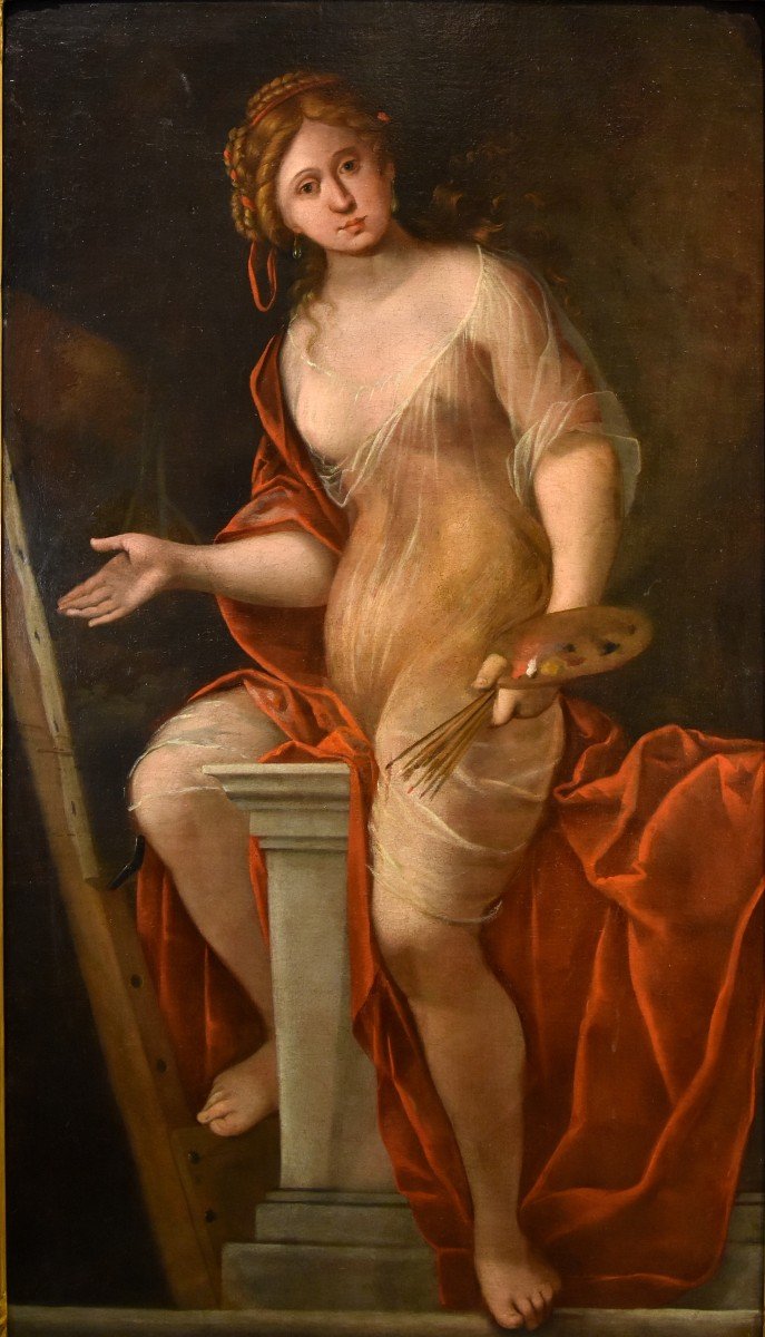 Mattheus Terwesten (the Hague, 1670 - 1757), Young Woman As Allegory Of The Art Of Painting-photo-1