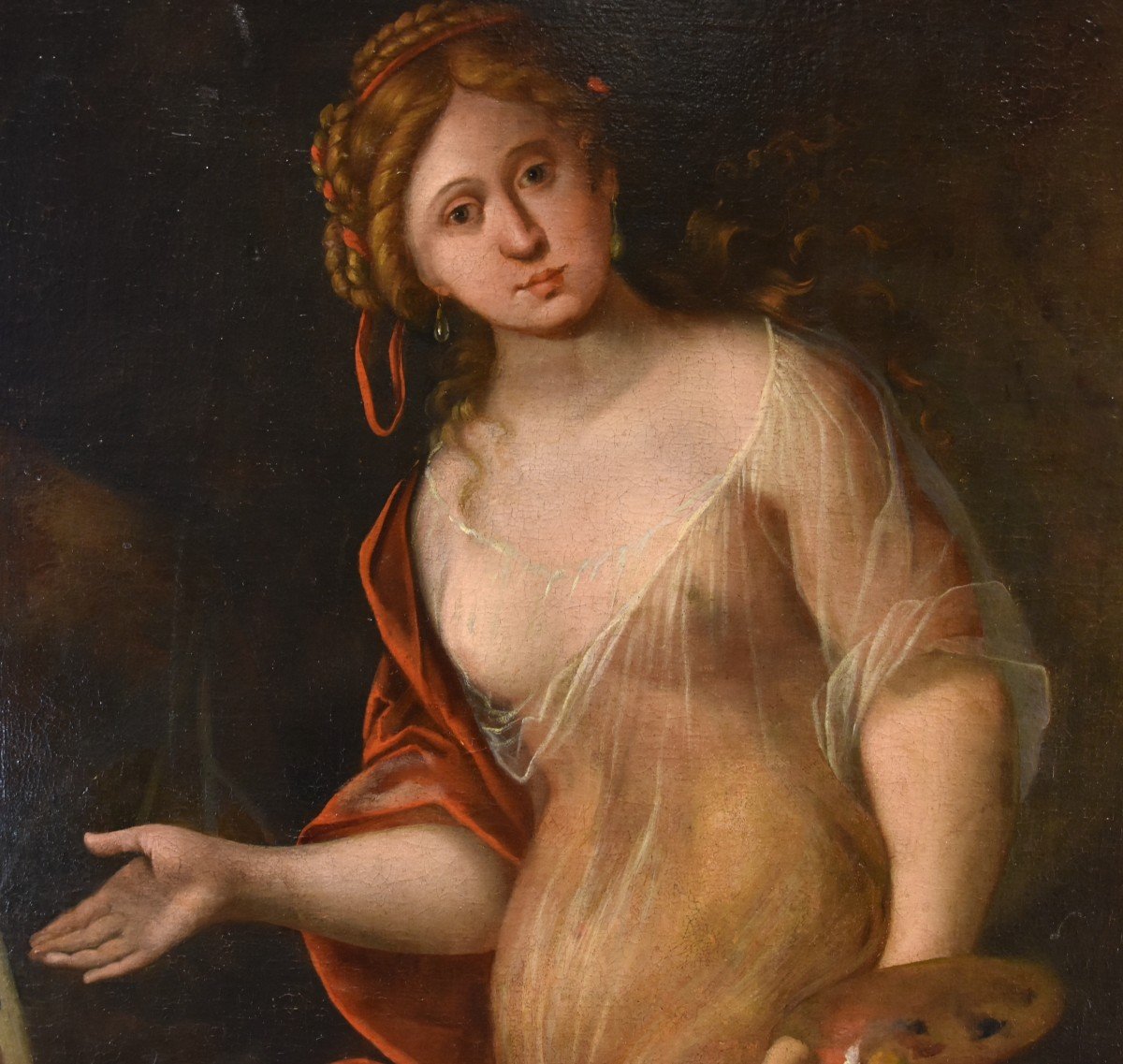 Mattheus Terwesten (the Hague, 1670 - 1757), Young Woman As Allegory Of The Art Of Painting-photo-3