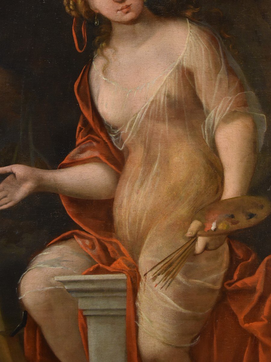 Mattheus Terwesten (the Hague, 1670 - 1757), Young Woman As Allegory Of The Art Of Painting-photo-4