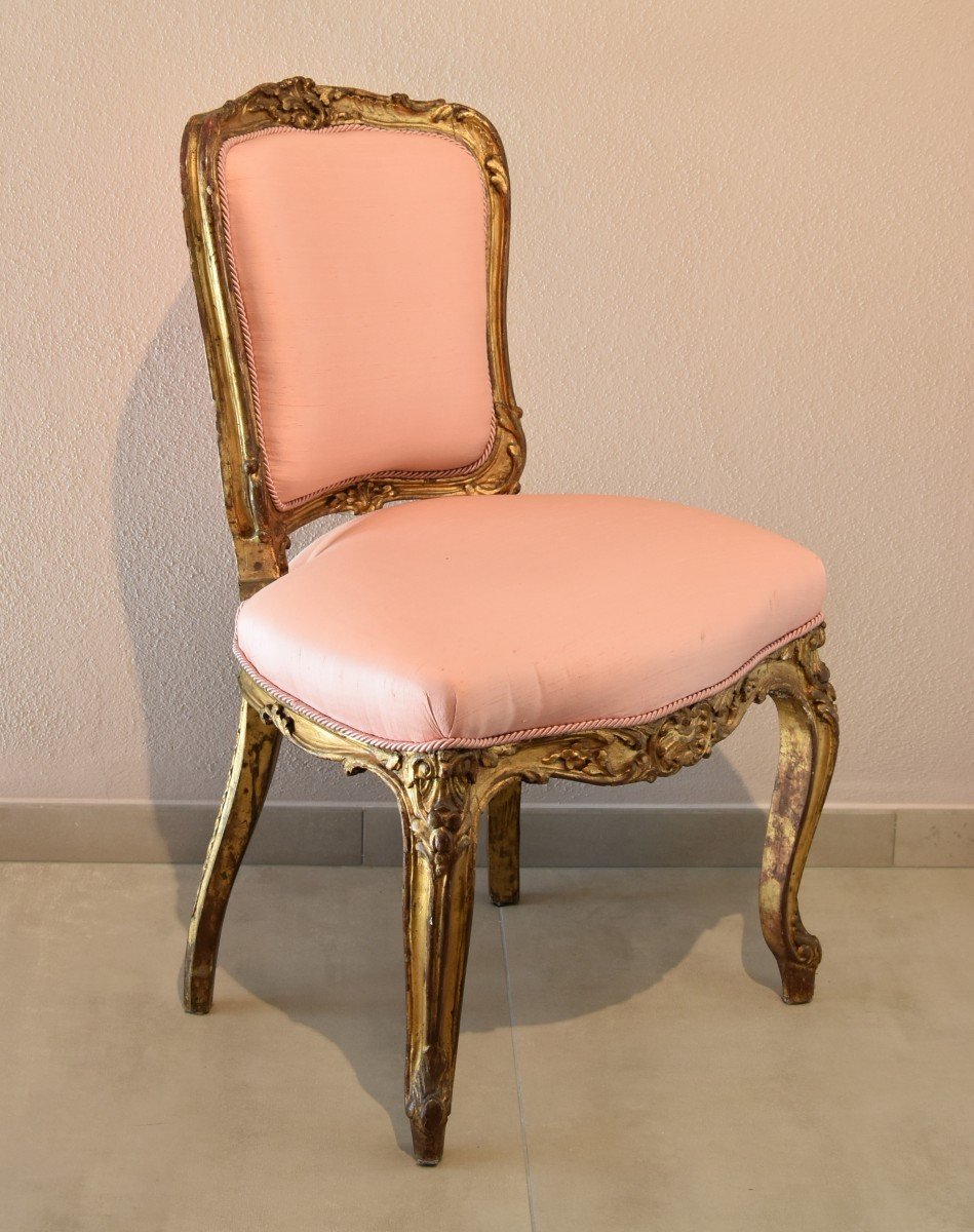 Paire De Chaises d'époque Rococo - France, XVIIIe Siècle-photo-4