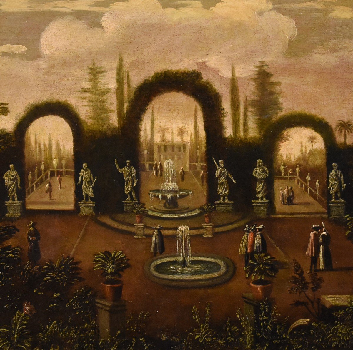 Jardin à l'Italienne Dans Une Villa, Isaac De Moucheron (amsterdam 1667 - 1744) Cercle-photo-3
