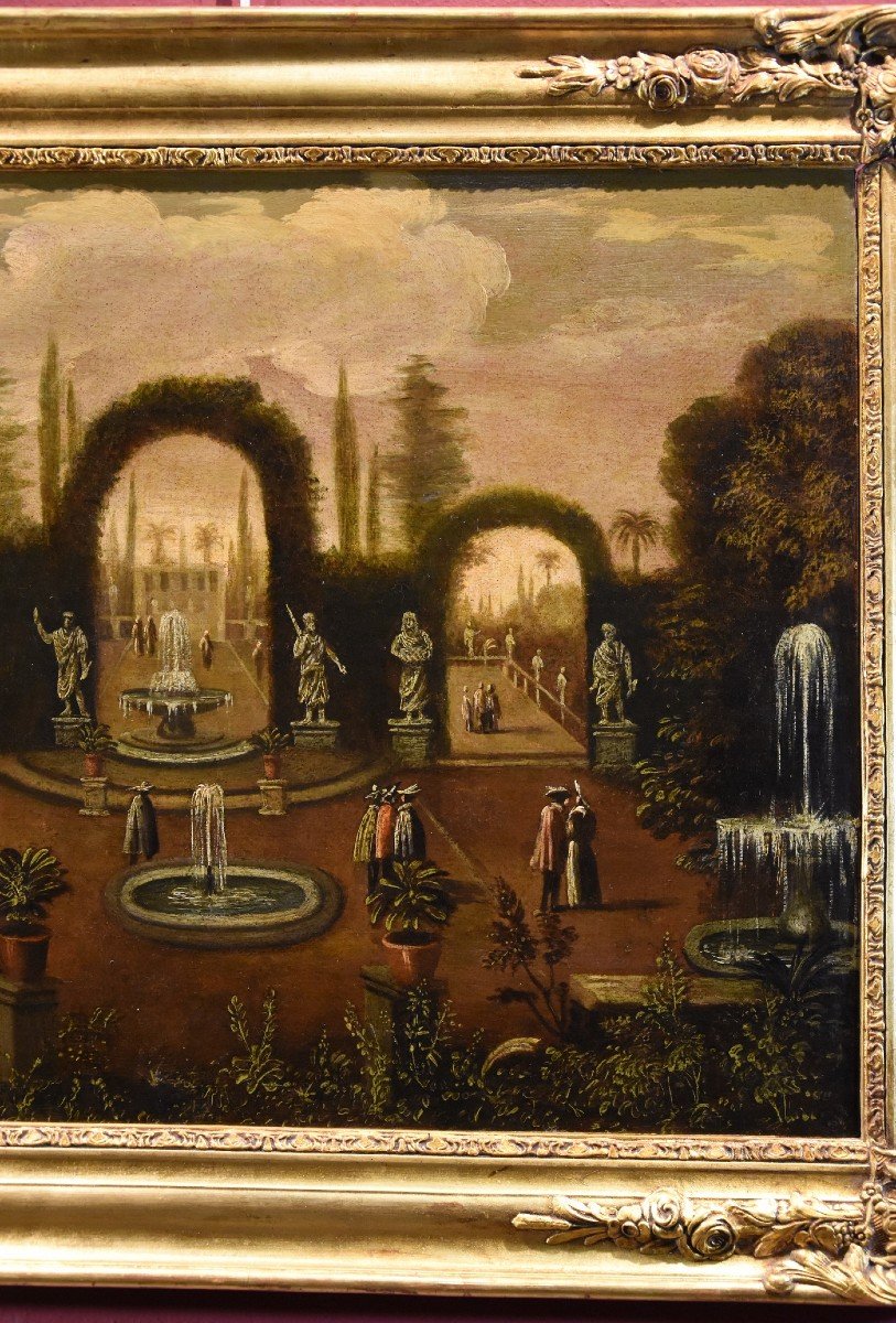 Italian Garden With Water Features In A Villa, Isaac De Moucheron (amsterdam 1667 - 1744)-photo-1