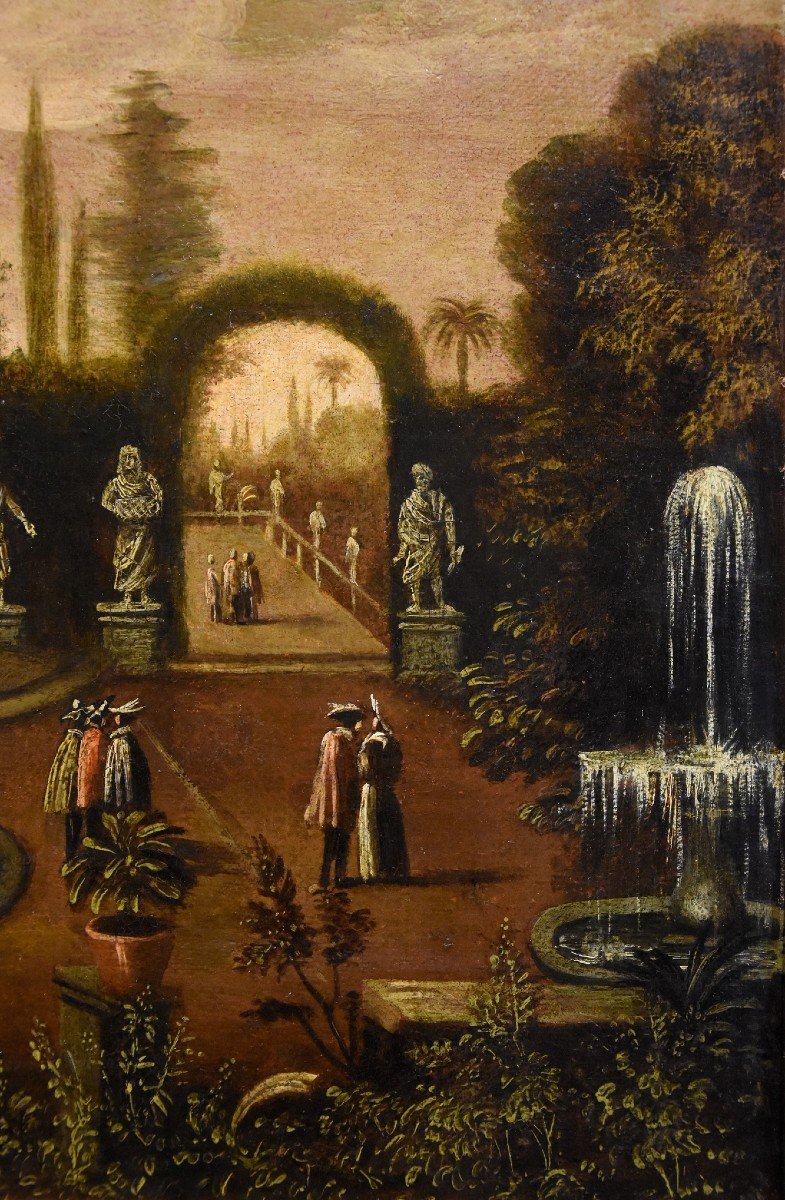 Italian Garden With Water Features In A Villa, Isaac De Moucheron (amsterdam 1667 - 1744)-photo-4