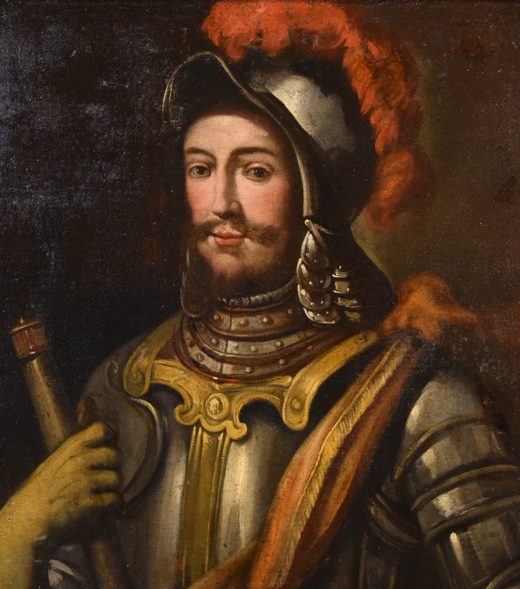 Portrait Of A Knight In Armour, Lombard Painter Of The 17th Century-photo-2