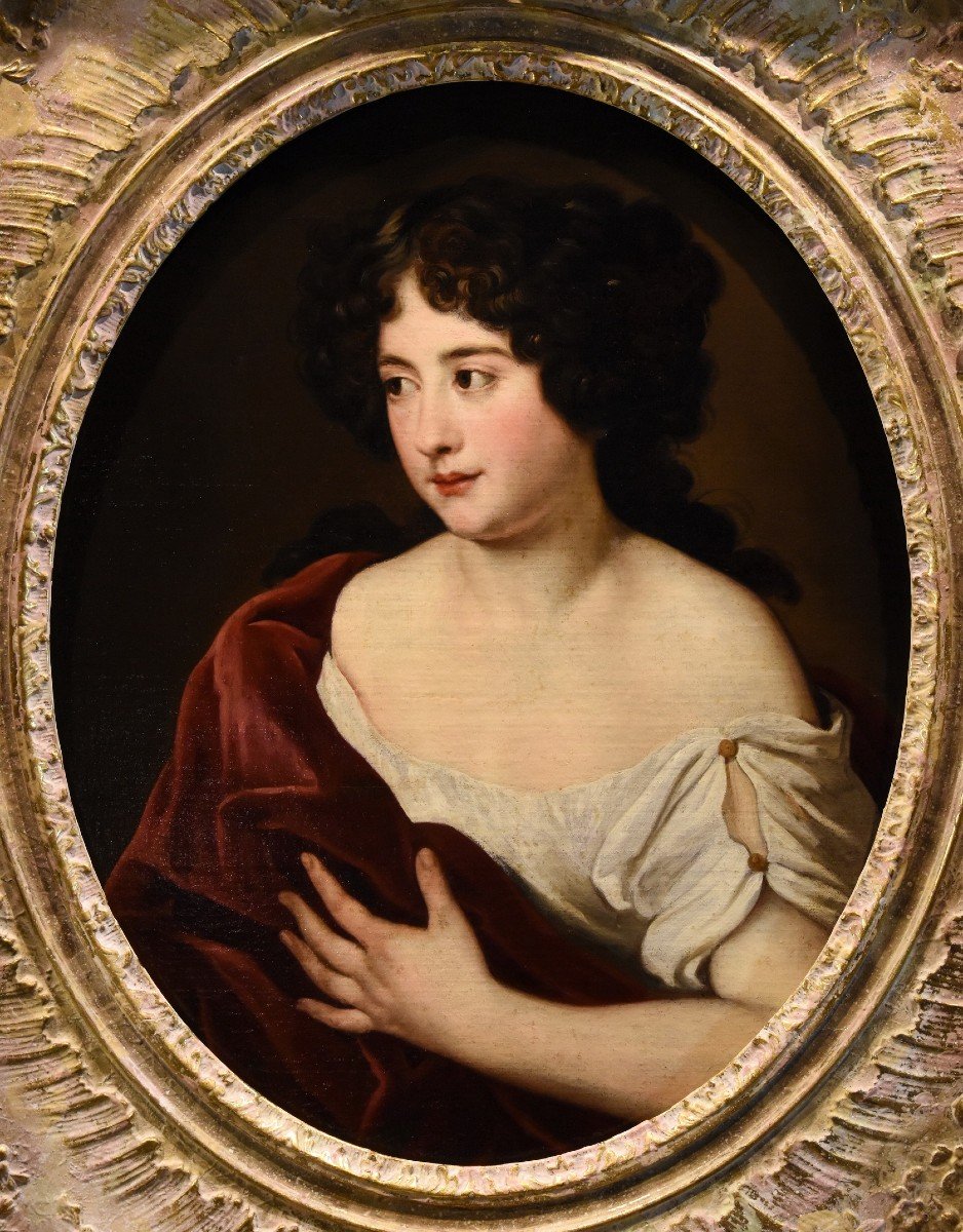 Portrait De La Jeune Duchesse Ortensia Mancini, Jacob Ferdinand Voet (anvers 1639 - Paris 1689)-photo-2