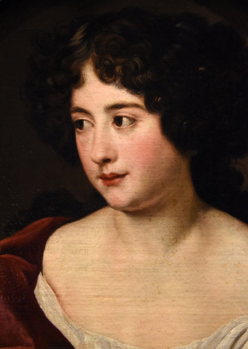 Portrait De La Jeune Duchesse Ortensia Mancini, Jacob Ferdinand Voet (anvers 1639 - Paris 1689)-photo-3