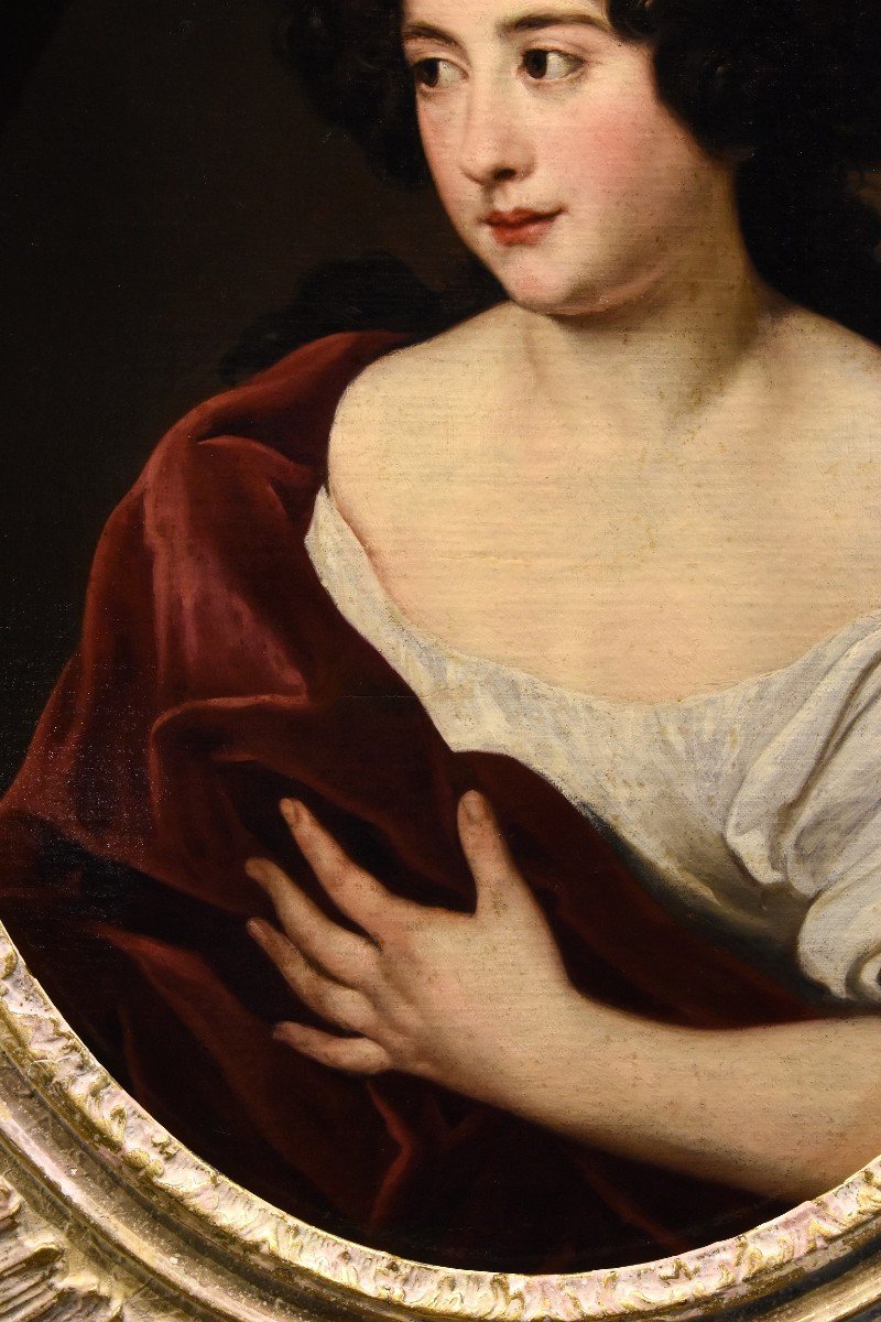 Portrait De La Jeune Duchesse Ortensia Mancini, Jacob Ferdinand Voet (anvers 1639 - Paris 1689)-photo-5