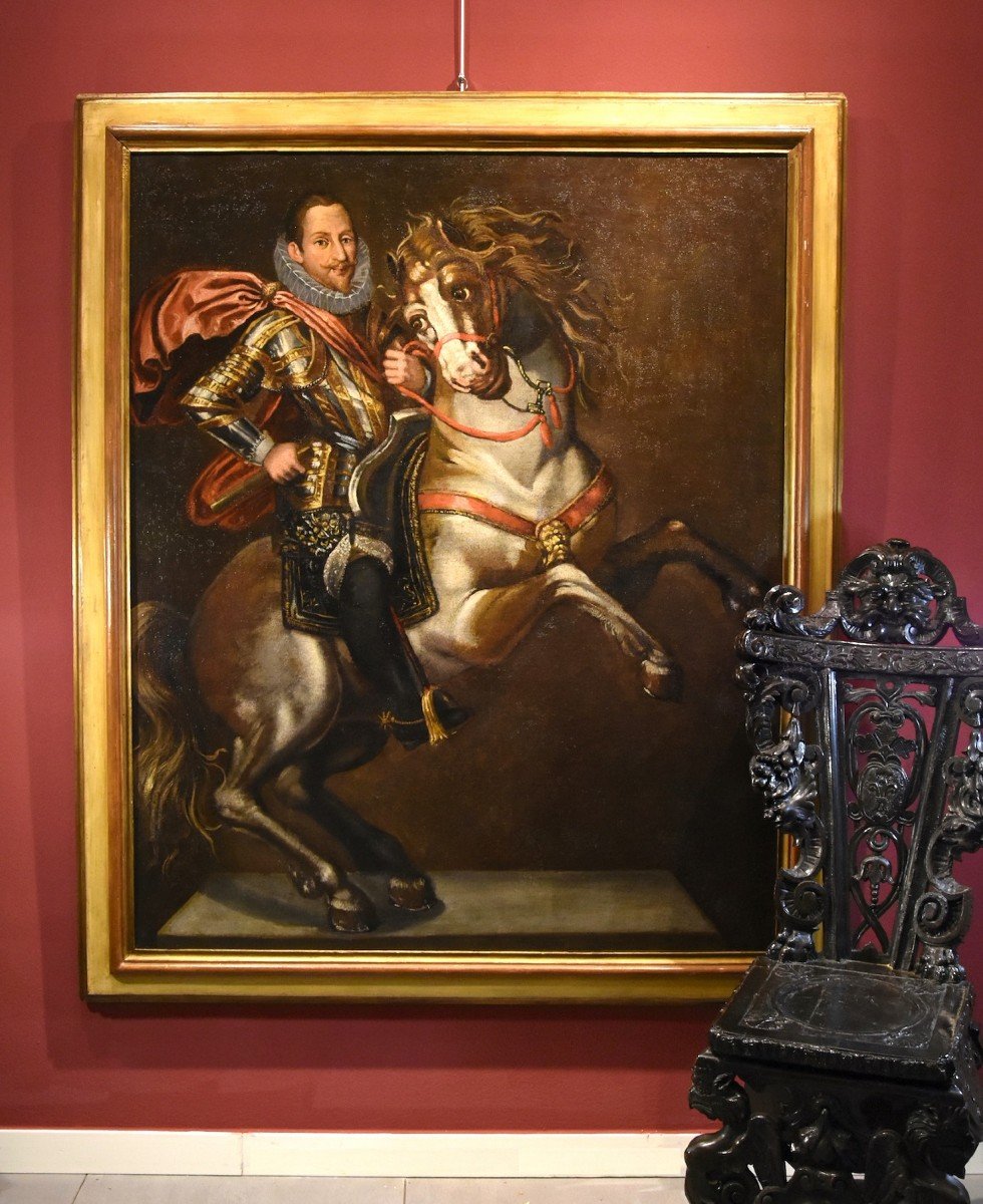 Equestrian Portrait Of Emanuele Filiberto Duke Of Savoy, Jan Kraeck (haarlem 1540 – Turin 1607)-photo-2