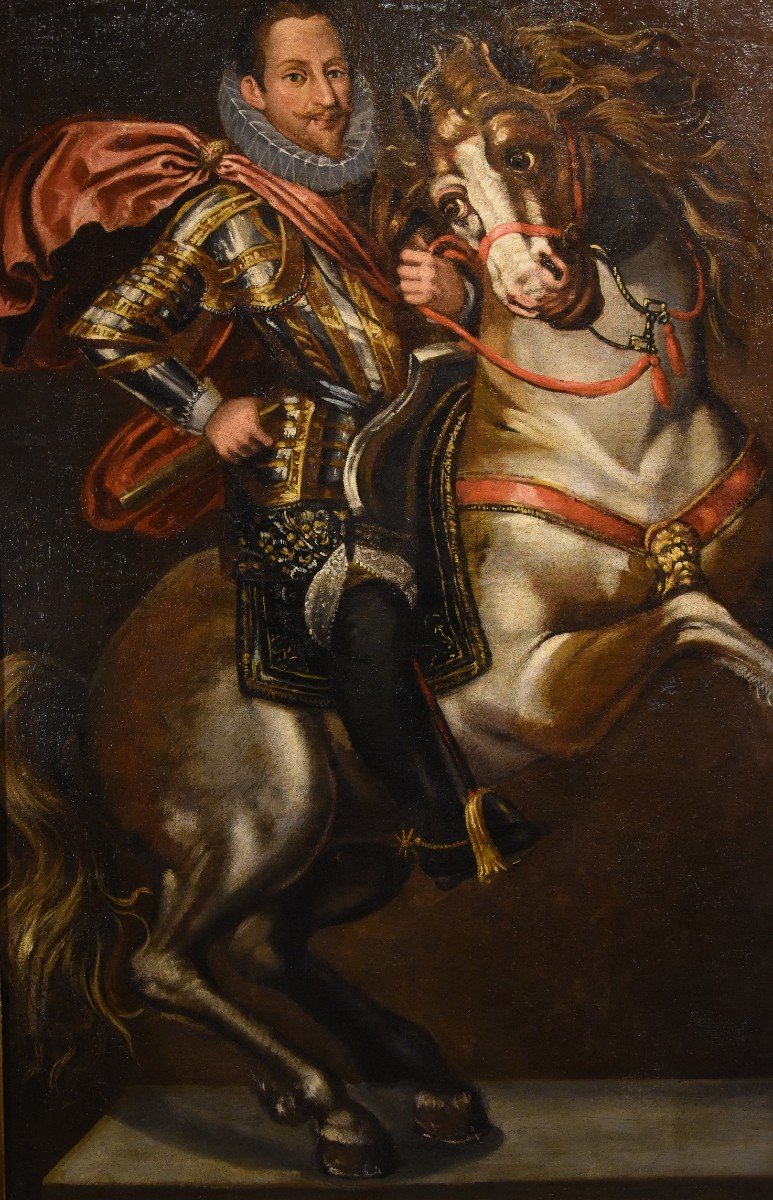 Equestrian Portrait Of Emanuele Filiberto Duke Of Savoy, Jan Kraeck (haarlem 1540 – Turin 1607)-photo-4