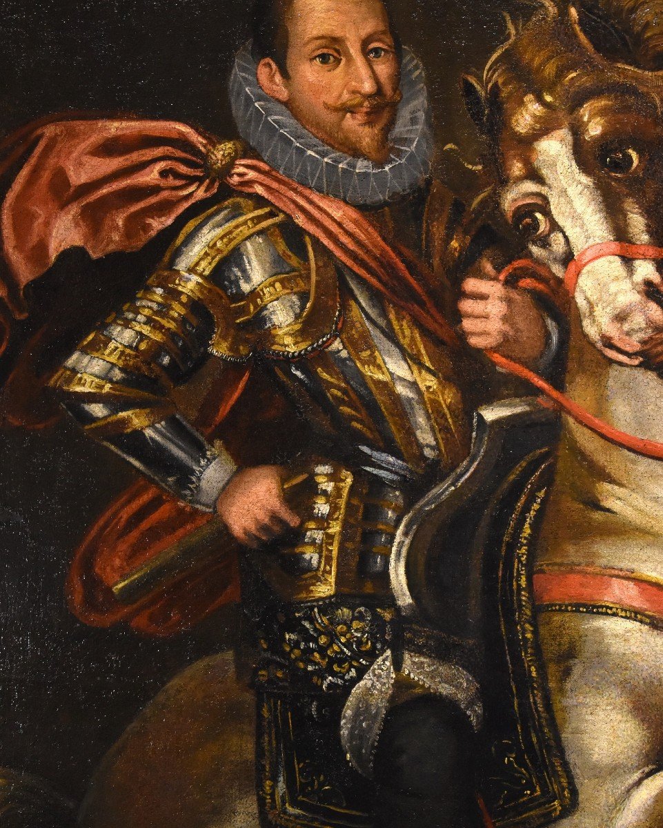 Equestrian Portrait Of Emanuele Filiberto Duke Of Savoy, Jan Kraeck (haarlem 1540 – Turin 1607)-photo-8