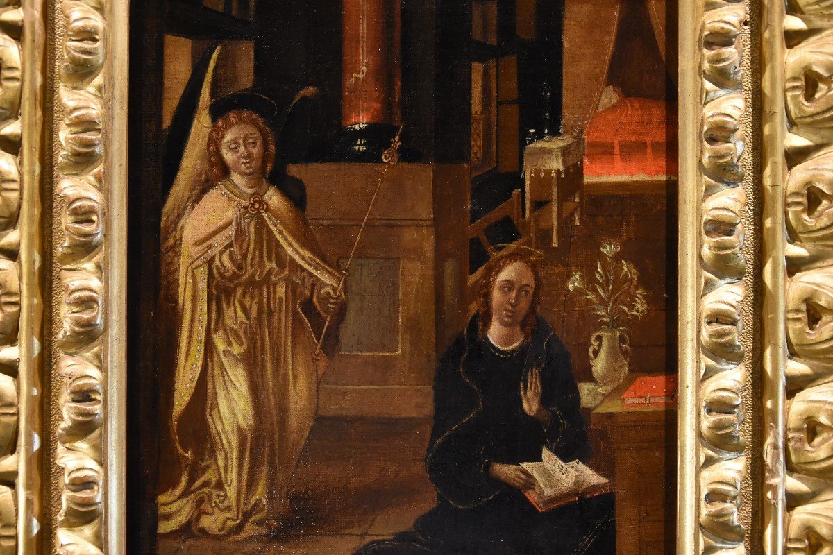 The Annunciation, Flemish Painter Of The 16th-17th Century-photo-2