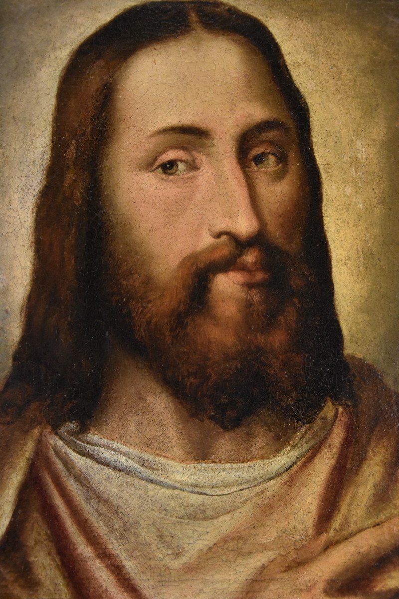 Portrait du Christ Rédempteur, Anonyme Titianesque XVIe Siècle-photo-3