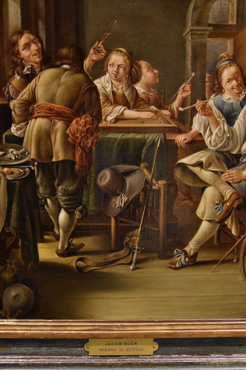 Jacob Duck (utrecht, 1600 - 1667) Attributable, Merry Company In An Interior-photo-3