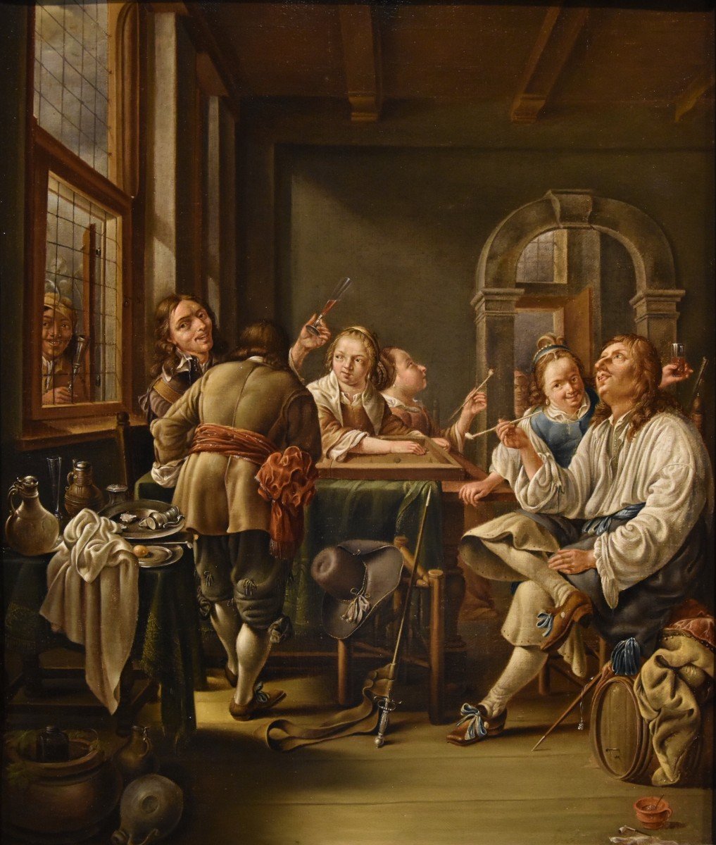 Jacob Duck (utrecht, 1600 - 1667) Attributable, Merry Company In An Interior