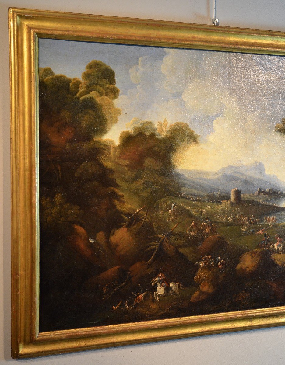 Pandolfo Reschi (1643 - 1699), Paysage Côtier Avec Ville Fortifiée-photo-4