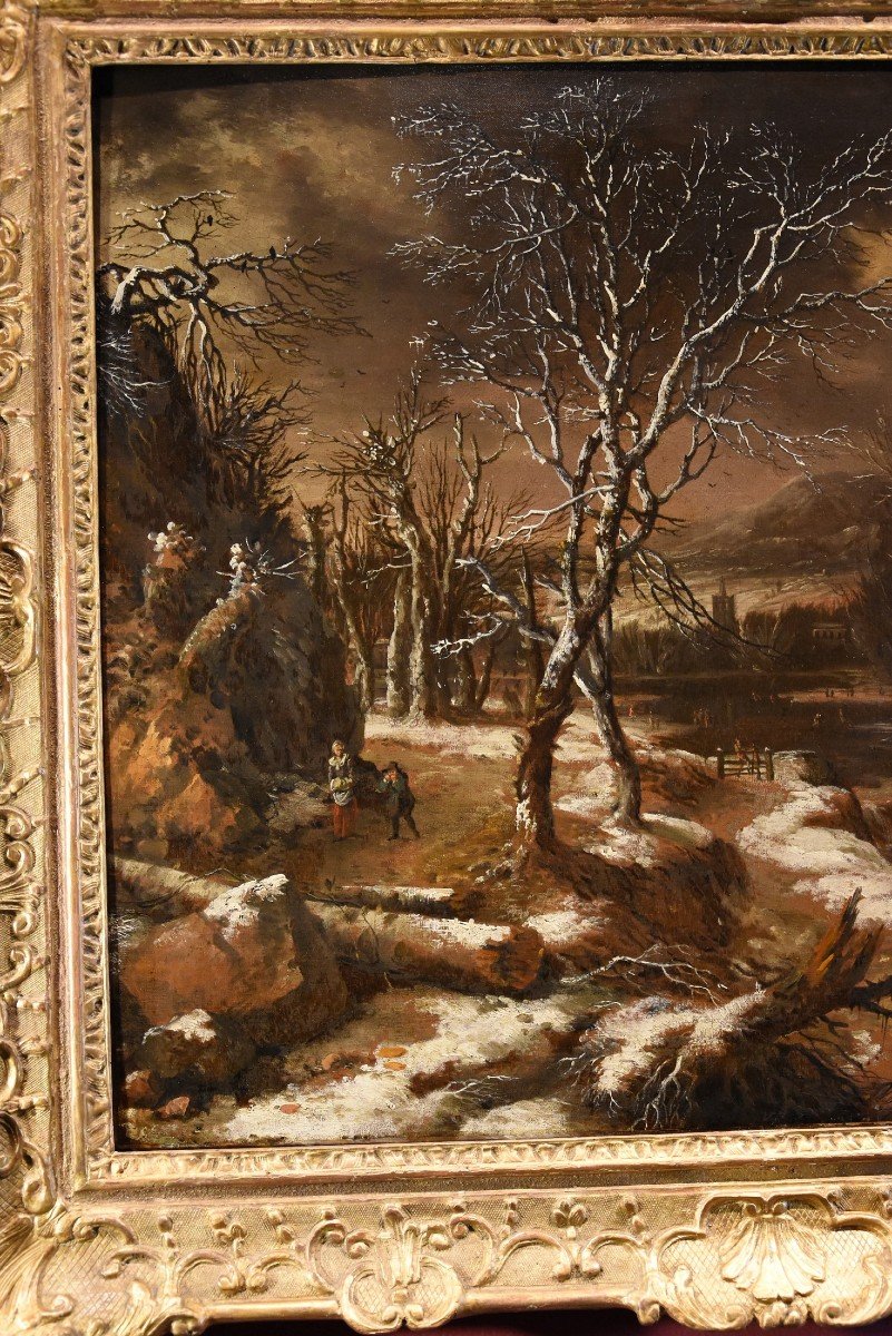 Winter Landscape With Village And Travellers, Nicolaes Molenaer (haarlem 1630 - 1676)-photo-3