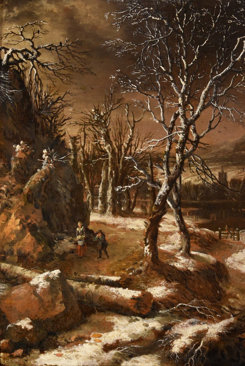 Winter Landscape With Village And Travellers, Nicolaes Molenaer (haarlem 1630 - 1676)-photo-4