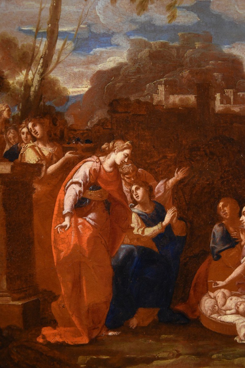 Nicolas Poussin (1594 - 1665) Atelier, Le Petit Moïse Retrouvé Par La Fille De Pharaon-photo-1