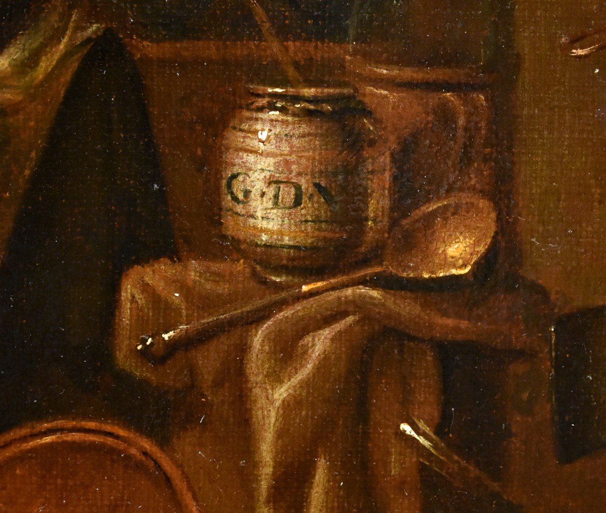 Le Pharmacien, Giovanni Domenico Valentino (1630 - 1708), Signé Avec Monogramme G.d.v-photo-3