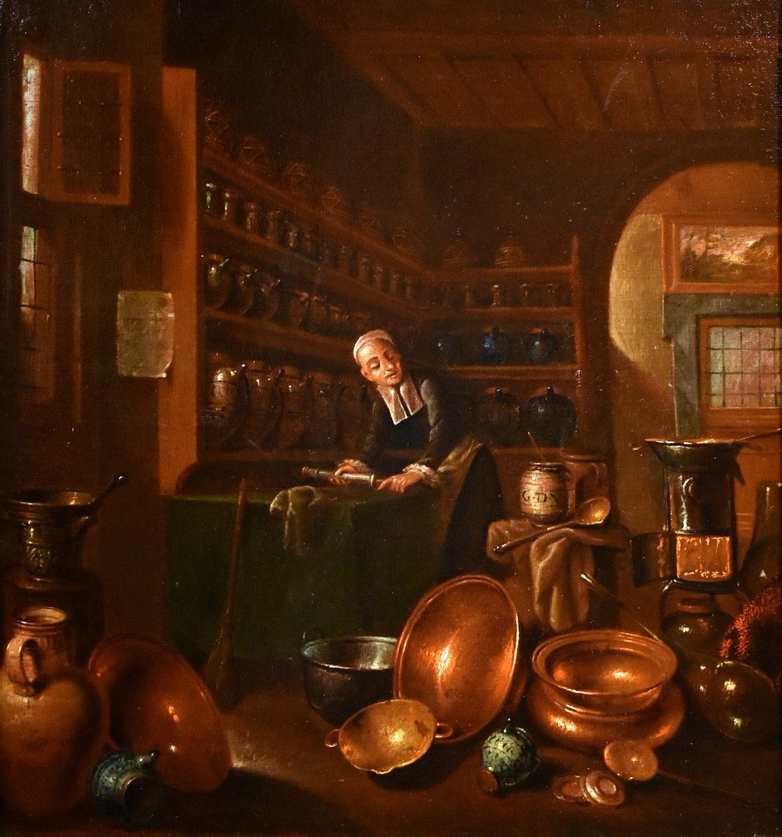 Le Pharmacien, Giovanni Domenico Valentino (1630 - 1708), Signé Avec Monogramme G.d.v