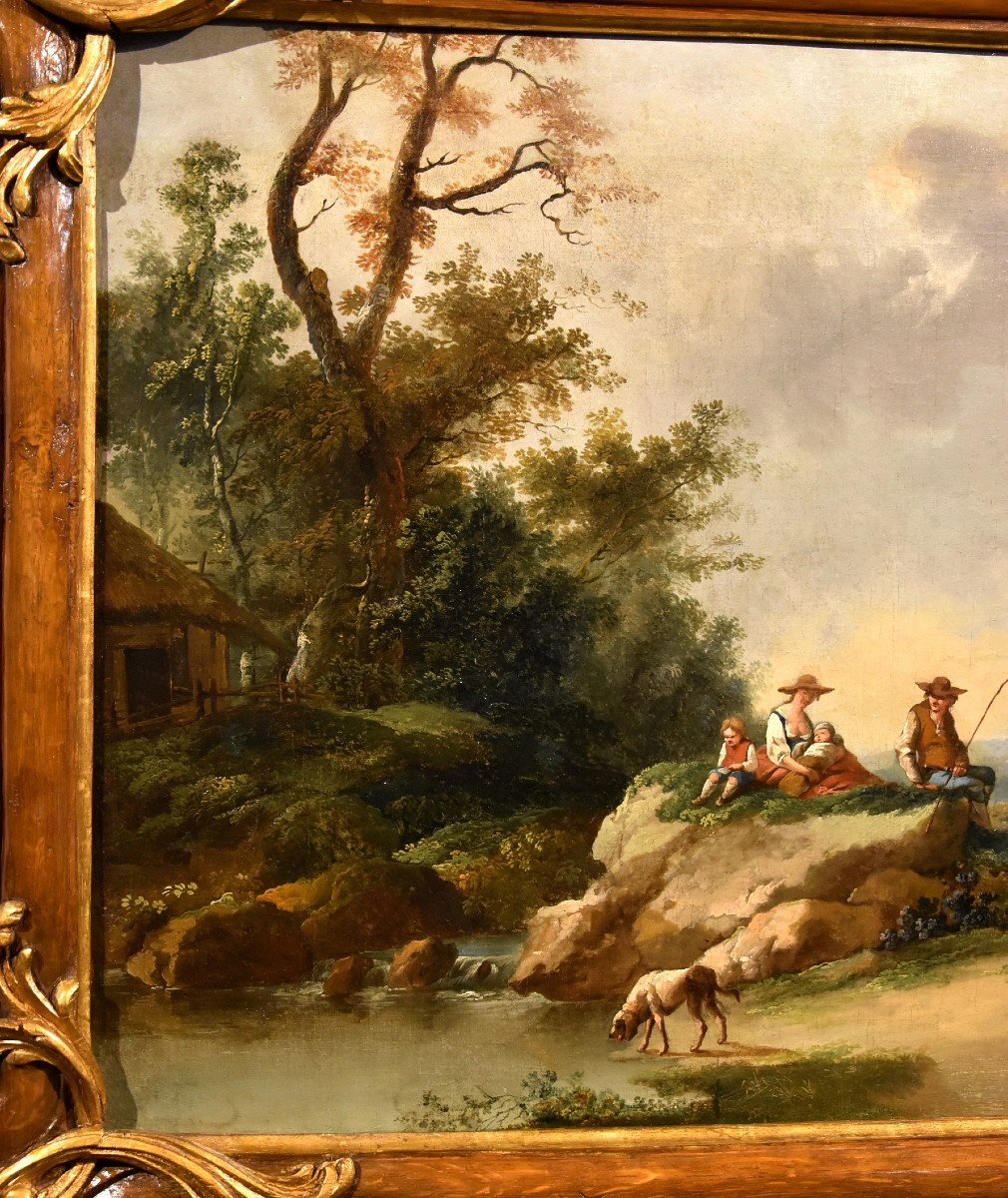 Landscape With River And Shepherds At Rest, Francesco Zuccarelli (1702 - 1788) Circle Of-photo-4