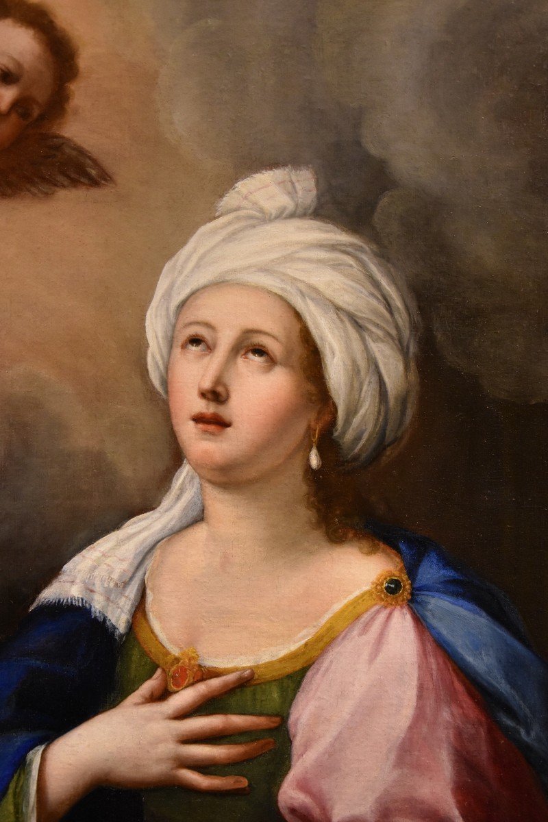 Saint Cecilia And Two Cherubs, Lucas De La Haye Called Luca Fiammingo (nivelles 1612-rome 1682)-photo-3
