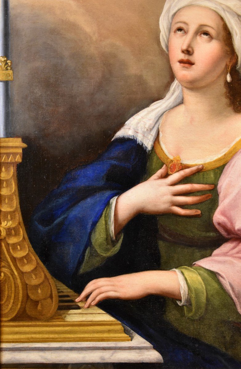 Saint Cecilia And Two Cherubs, Lucas De La Haye Called Luca Fiammingo (nivelles 1612-rome 1682)-photo-3