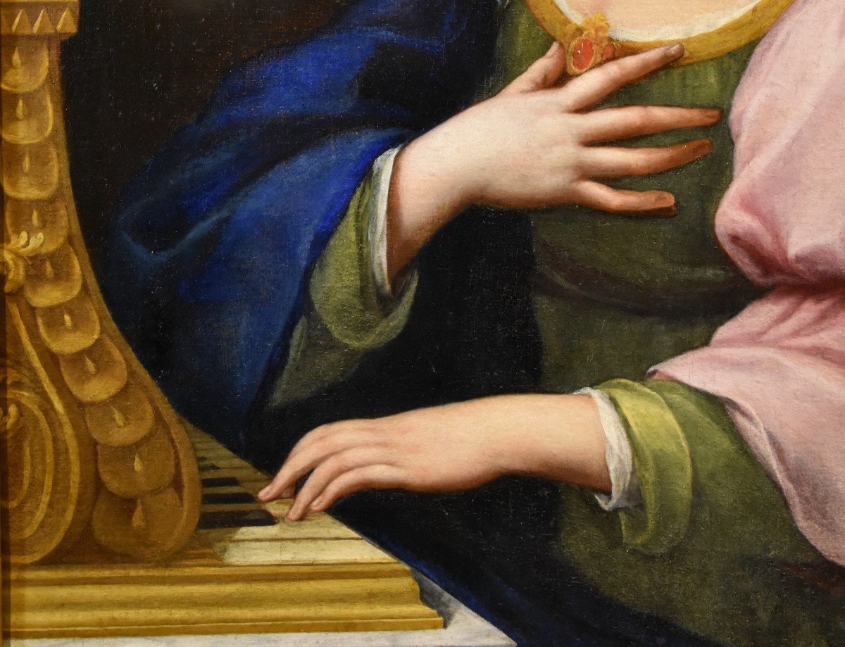 Saint Cecilia And Two Cherubs, Lucas De La Haye Called Luca Fiammingo (nivelles 1612-rome 1682)-photo-7