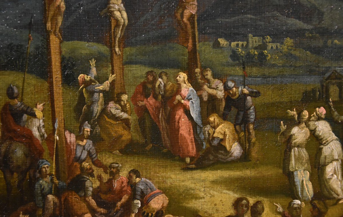 Paysage Fantastique Avec La Crucifixion, Scipione Compagno (Naples 1624 - 1680)-photo-6