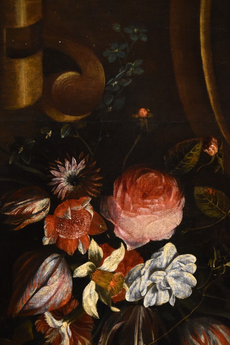 Guirlande De Fleurs Avec Cartouche, Frans Van Everbroeck (anvers, 1628 - Londres 1693)-photo-7