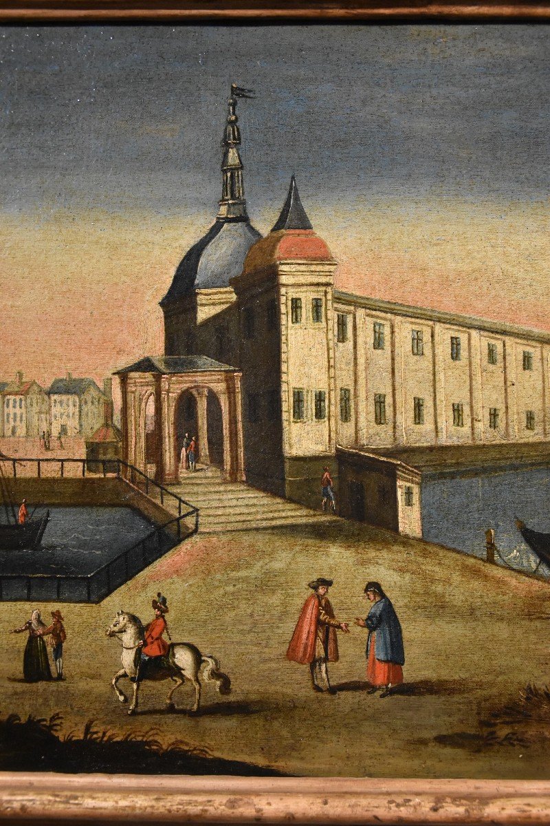 Pair Of Views Of Rotterdam, 18th Century Vedutist Painter-photo-1