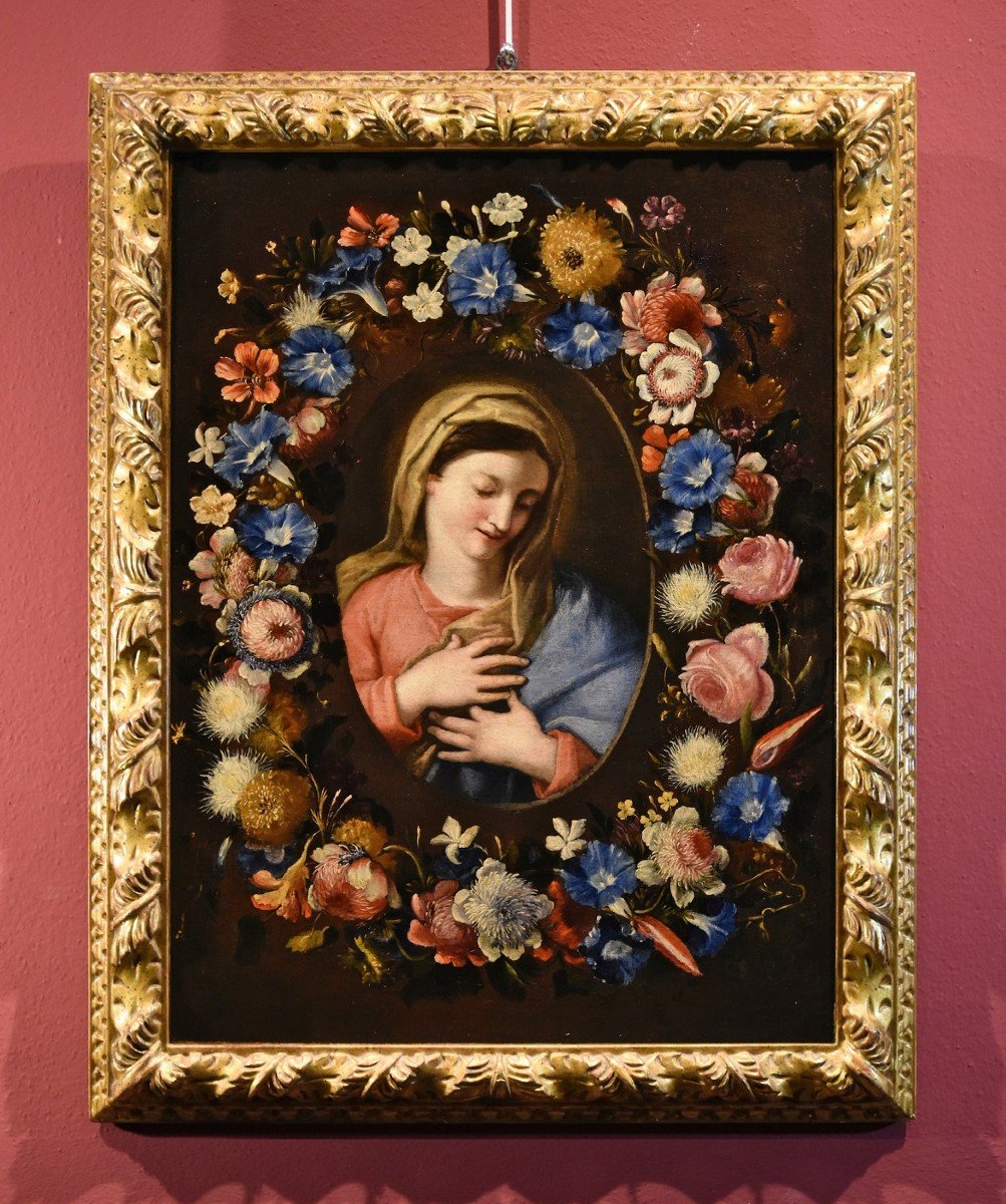 Guirlande De Fleurs Avec Portrait De La Vierge,  Francesco Trevisani E Nicolò Stanchi-photo-2
