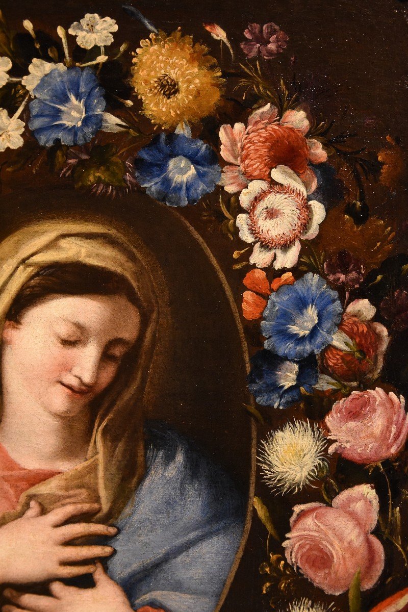 Guirlande De Fleurs Avec Portrait De La Vierge,  Francesco Trevisani E Nicolò Stanchi-photo-4