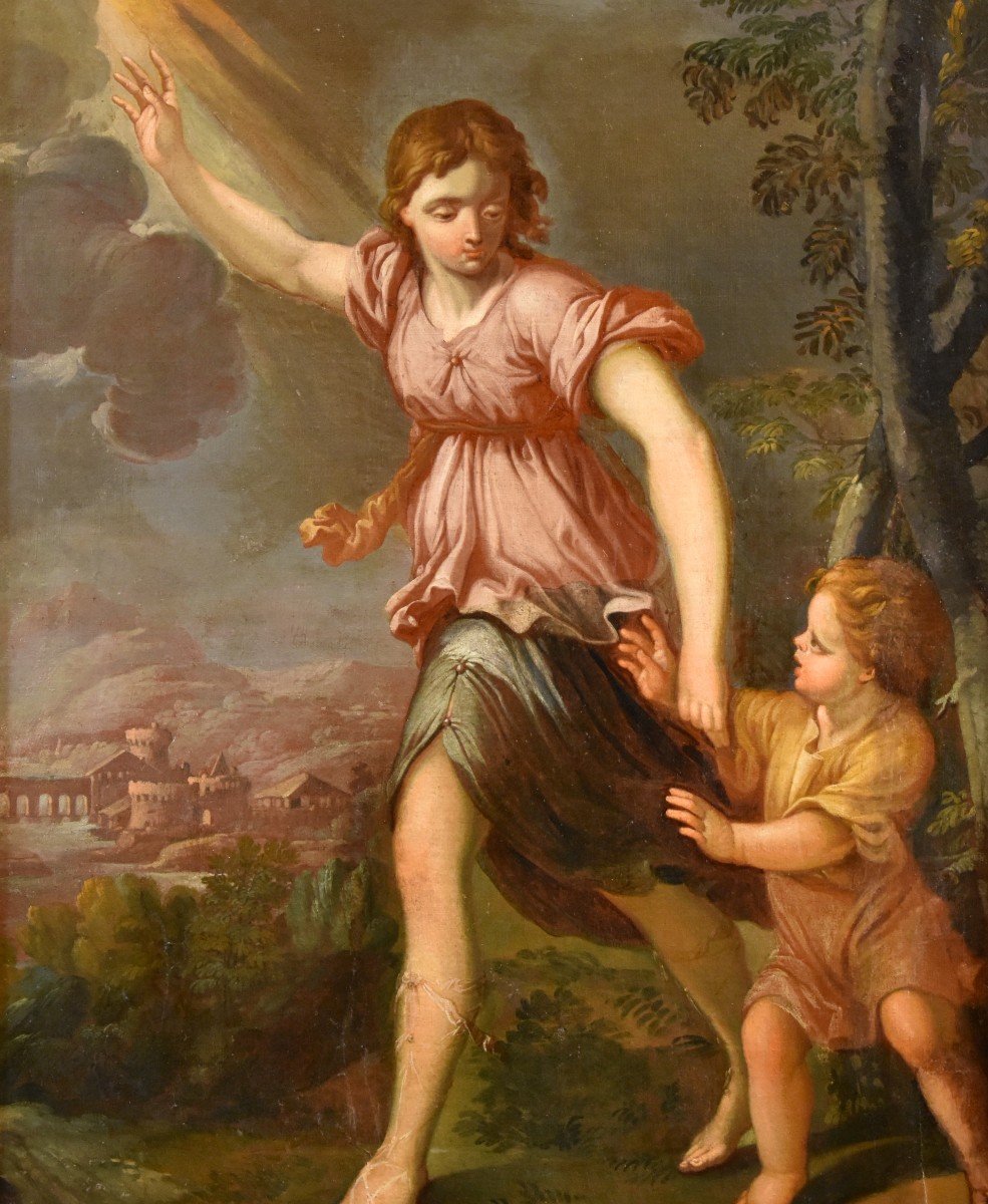  The Guardian Angel, Ciro Ferri (rome, 1634 - Rome, 1689) Follower Of-photo-2