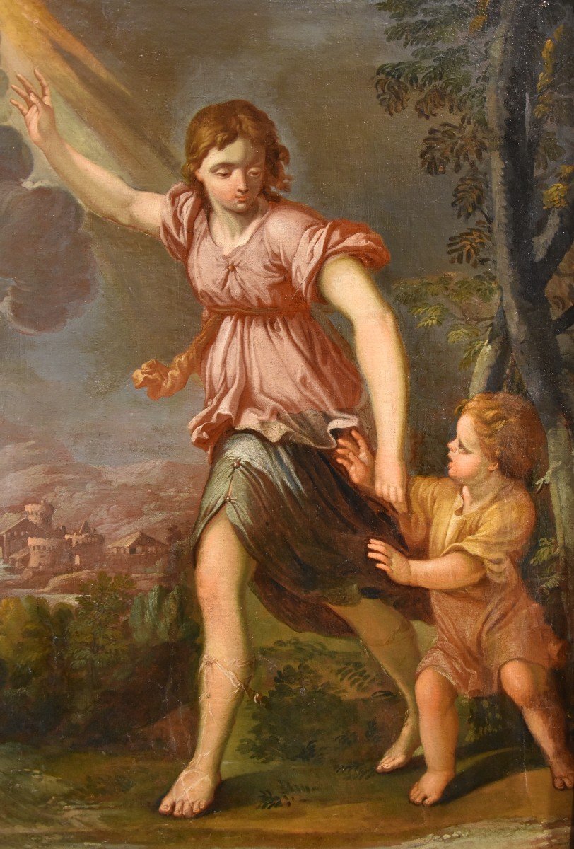  The Guardian Angel, Ciro Ferri (rome, 1634 - Rome, 1689) Follower Of-photo-3