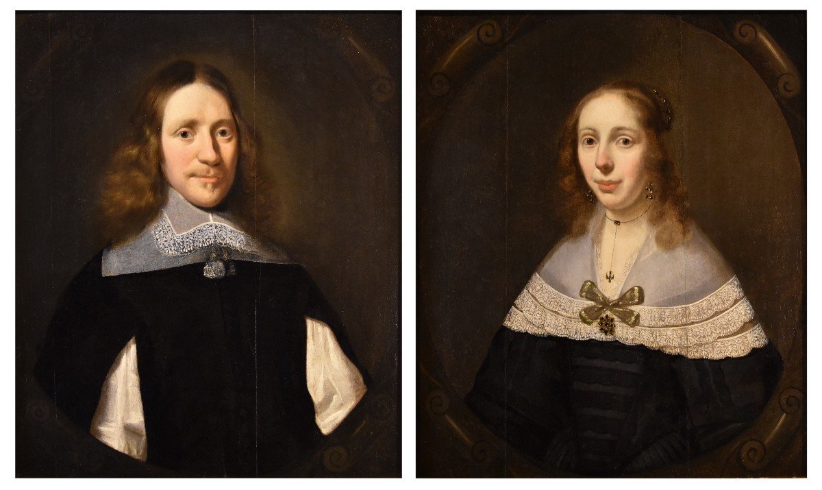 Portraits De Couples Hollandais, Cornelis Janssens Van Ceulen (Londres 1593 - Utrecht 1661)-photo-2