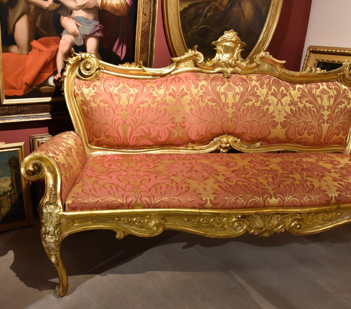 Sumptuous Sofa Louis XIV, Rome Late 17th - Early 18th Century-photo-7