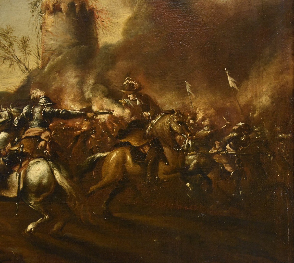 Battle With Clash Of Horsemen, Francesco Graziani (active In Naples/rome, 17th Century)-photo-3