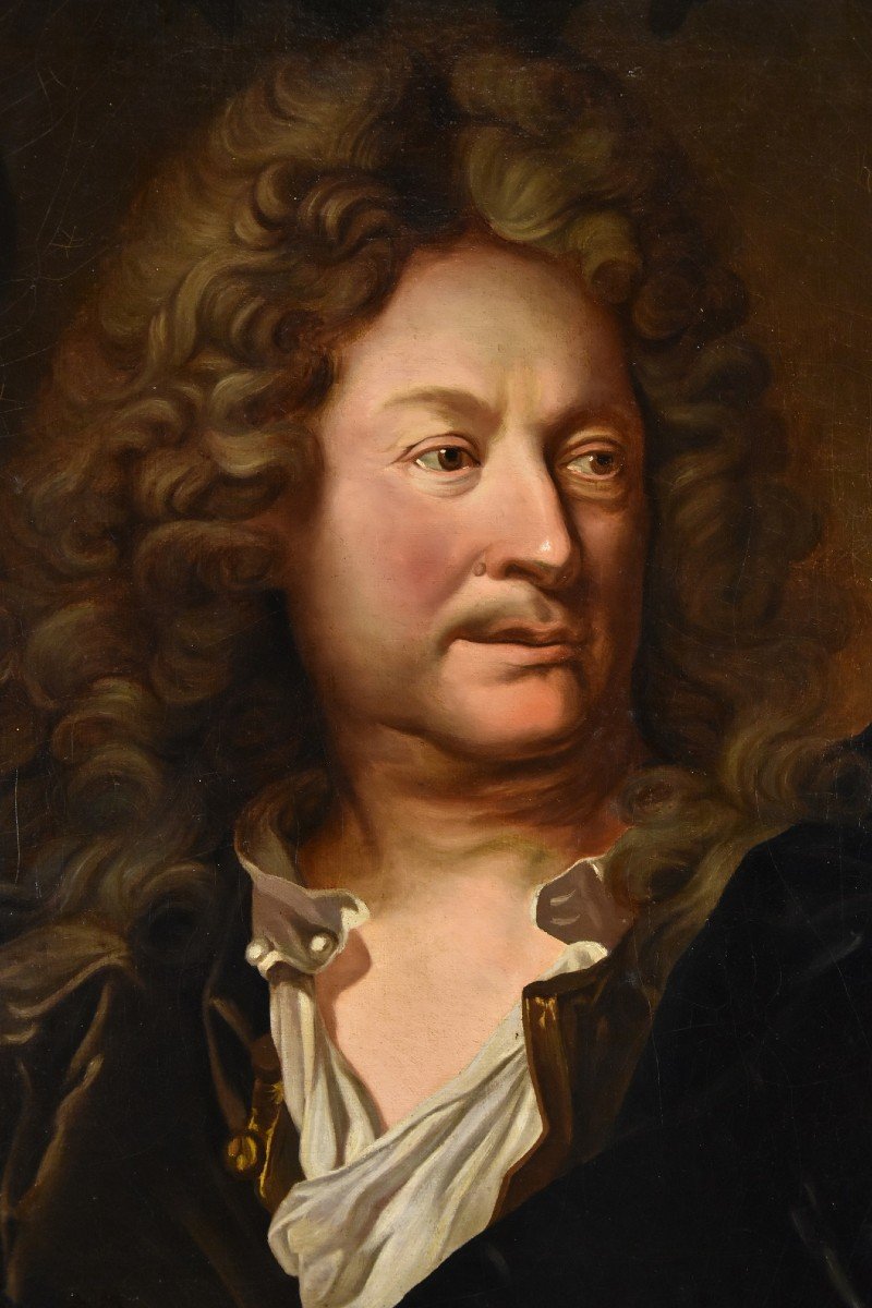 Portrait Du Peintre Charles De La Fosse, Hyacinthe Rigaud (perpignan 1659 - Paris 1743)-photo-3