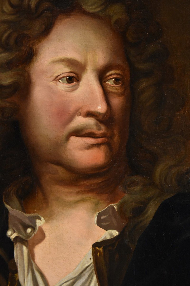 Portrait Du Peintre Charles De La Fosse, Hyacinthe Rigaud (perpignan 1659 - Paris 1743)-photo-4