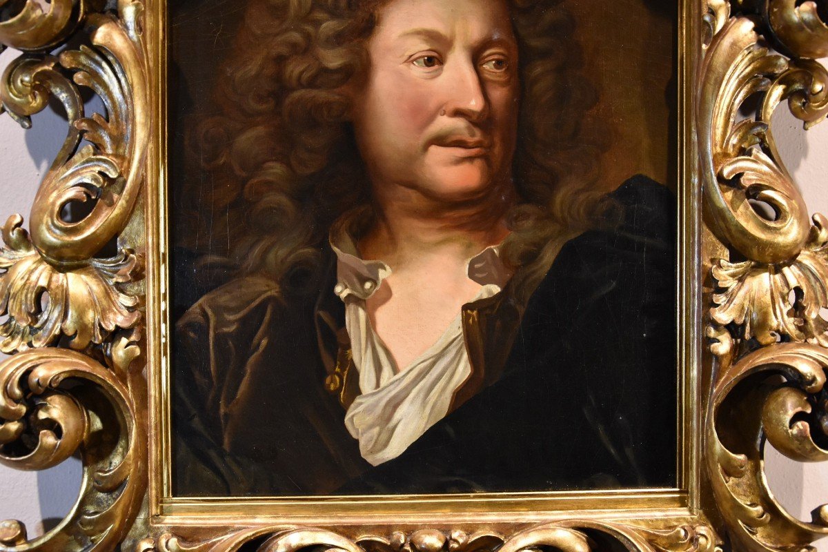 Portrait Du Peintre Charles De La Fosse, Hyacinthe Rigaud (perpignan 1659 - Paris 1743)-photo-2