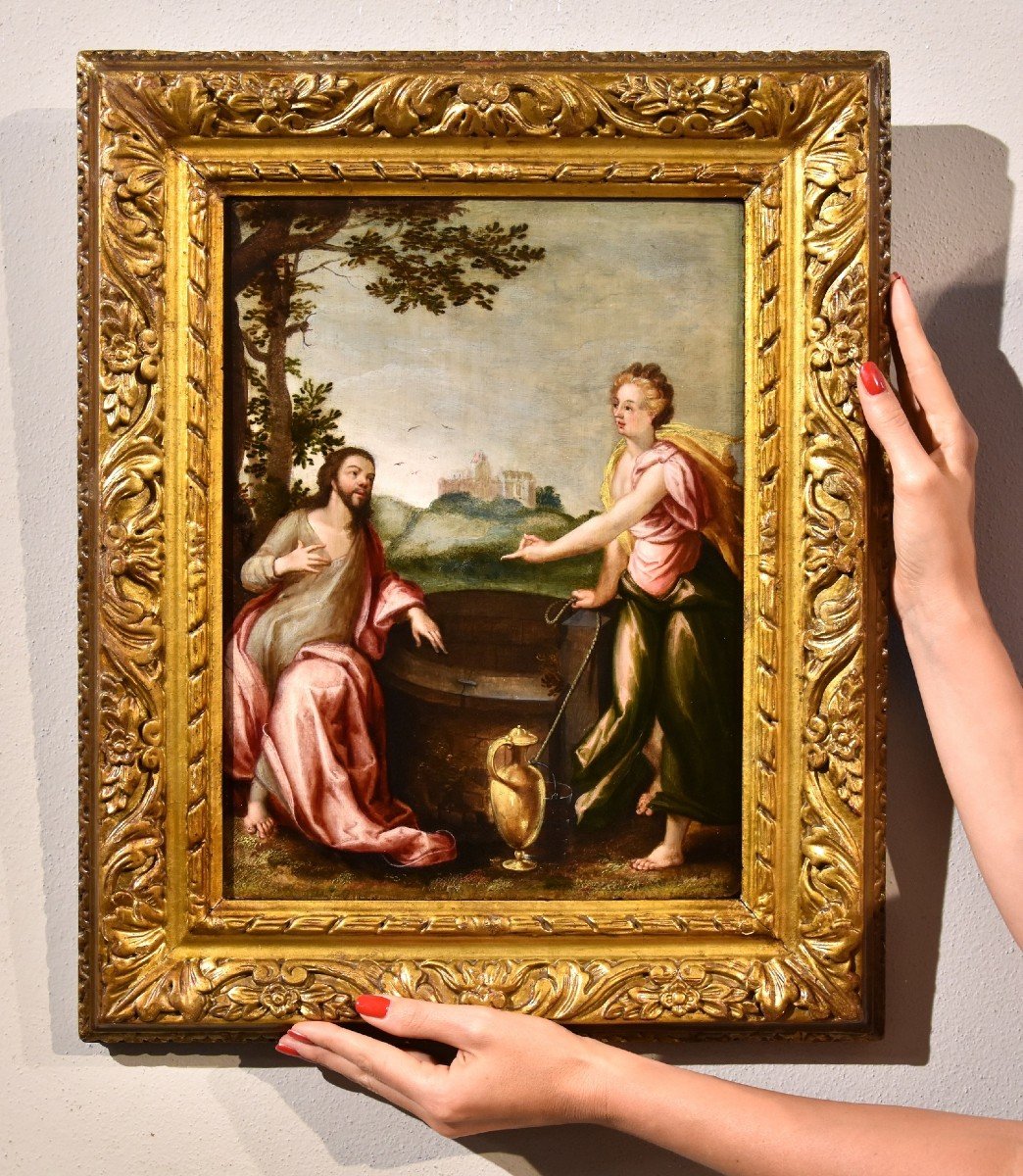 Christ Et La Samaritaine, Ludovico Pozzoserrato (anvers 1550 - Trévise 1605)-photo-1