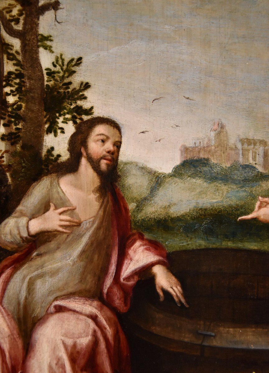 Christ Et La Samaritaine, Ludovico Pozzoserrato (anvers 1550 - Trévise 1605)-photo-3
